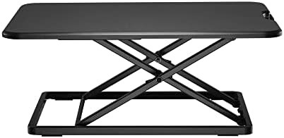 Black adjustable sit stand desk surface riser — photo 4