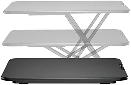 Black adjustable sit stand desk surface riser — photo 5