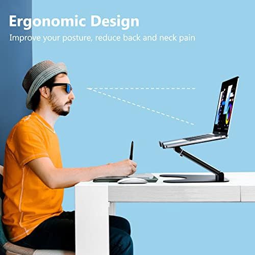 Black aluminum collapsible laptop stand 16 inches — photo 3