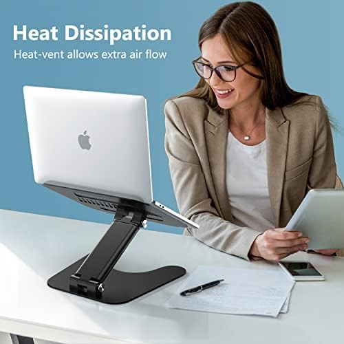 Black aluminum collapsible laptop stand 16 inches — photo 5