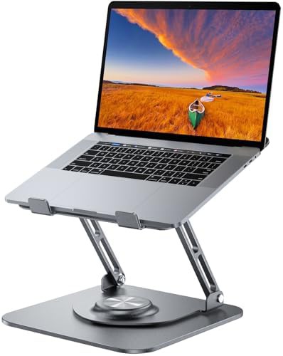Aluminum swivel riser for office desks