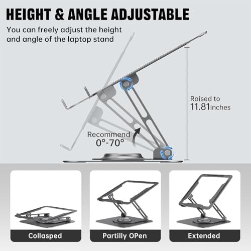 Aluminum swivel riser for office desks — photo 4