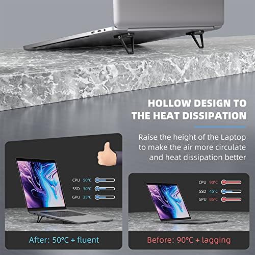 Black zinc alloy portable desk riser — photo 3