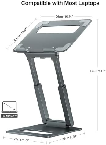 Adjustable telescopic gray laptop stand — photo 3