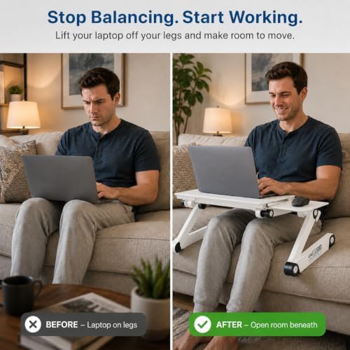 White XL Adjustable Laptop Cooling Riser — photo 4
