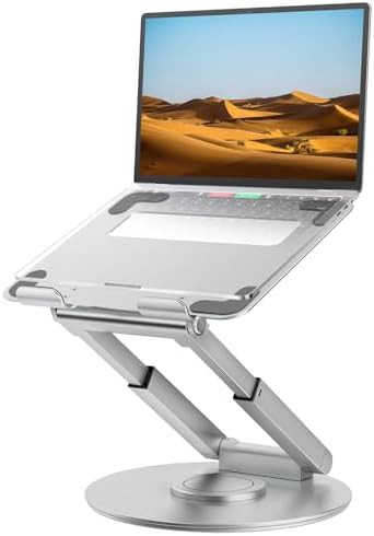 Portable silver swivel laptop stand
