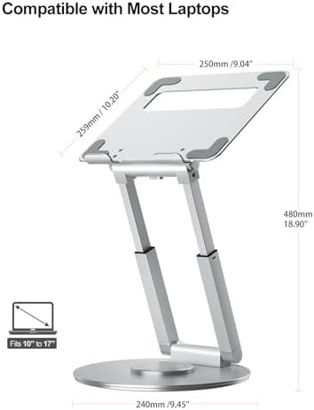 Portable silver swivel laptop stand — photo 4