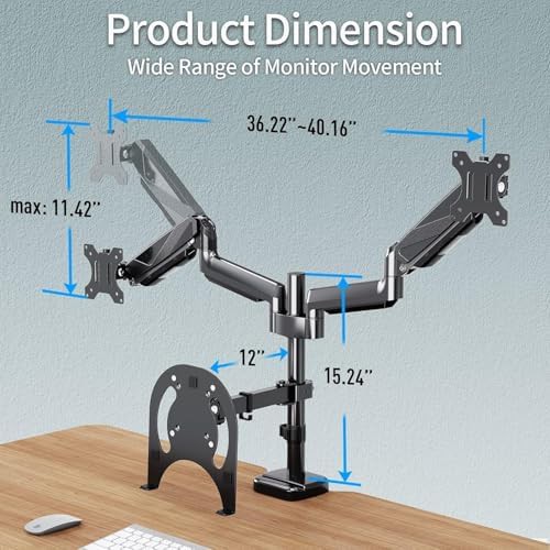 Triple Arm Dual Monitor and Laptop Mount — photo 4