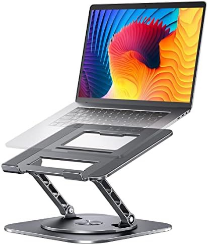 Stable gray rotating laptop riser