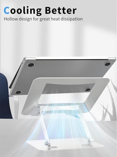 Foldable silver metal laptop riser 15.6 — photo 3