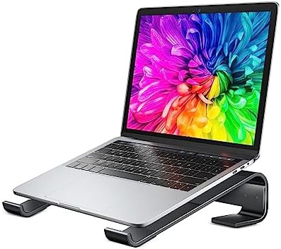 Black Ventilated Ergonomic Laptop Riser