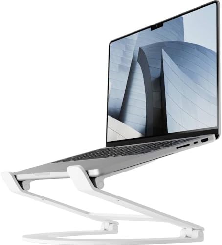 White Adjustable Curve Flex Laptop Stand