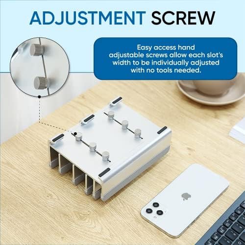 Five slot vertical aluminum laptop holder silver — photo 3