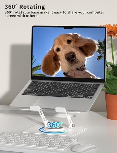 White metal swivel laptop desk riser 14 — photo 4