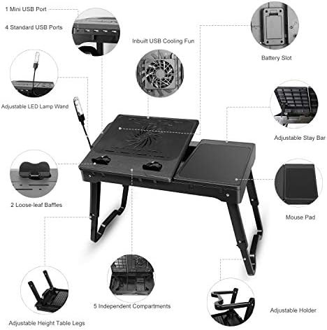 Multi Functional Laptop Bed Tray with Fan — photo 5