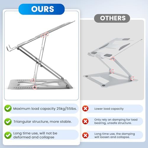 Silver Heavy Duty Gaming Laptop Stand — photo 3