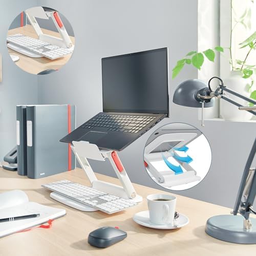 White adjustable ergonomic laptop riser — photo 5