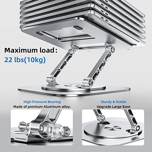 Rotating Silver Aluminum Laptop Riser — photo 4