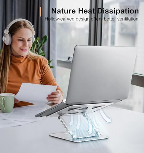 Silver Foldable Aluminum Laptop Riser — photo 4