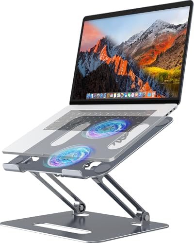 Gray aluminum cooling stand with RGB lighting