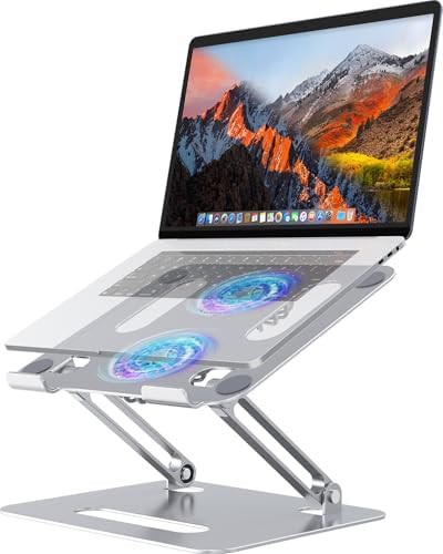 Silver aluminum cooling stand with RGB lighting