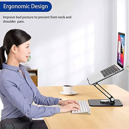 Black rotating adjustable laptop stand 15.6 — photo 4