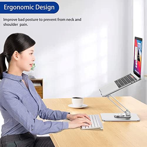 Silver rotating adjustable laptop stand 15.6 — photo 4