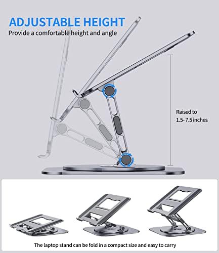 Gray rotating foldable laptop stand — photo 4