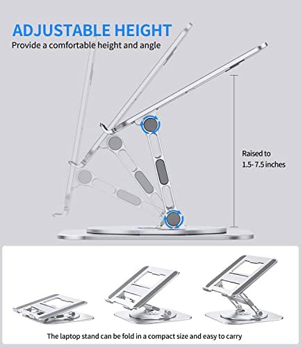 Silver rotating foldable laptop riser — photo 4