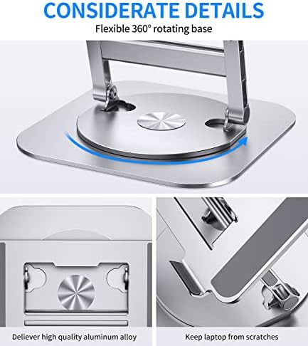 Silver rotating foldable laptop riser — photo 5