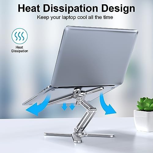 Silver aluminum 360 rotating laptop stand — photo 3