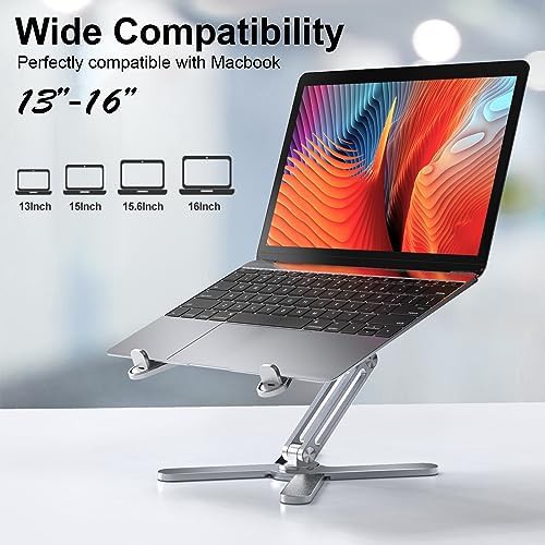 Silver aluminum 360 rotating laptop stand — photo 4