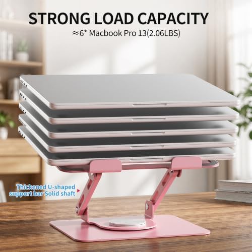 Rotating pink office laptop riser 17 inch — photo 4