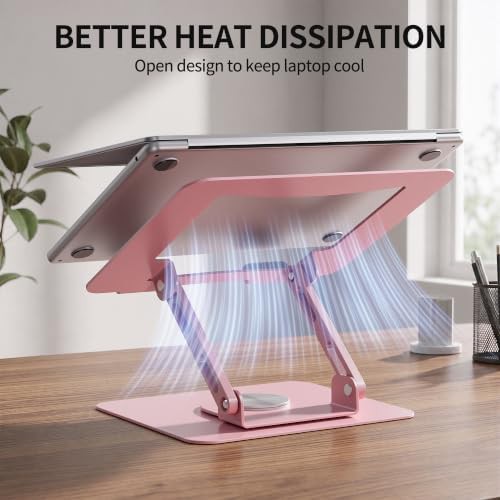 Rotating pink office laptop riser 17 inch — photo 5
