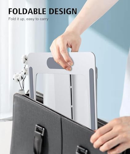 Silver Z-shaped adjustable height laptop riser — photo 4