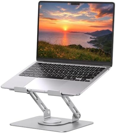 Rotating silver grey laptop riser 17 inch