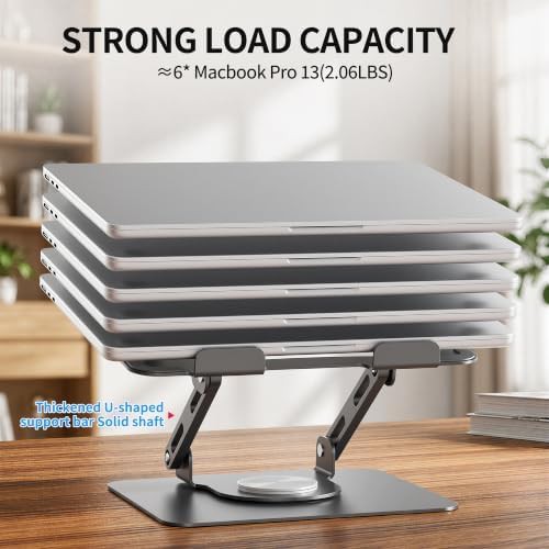 Rotating silver grey laptop riser 17 inch — photo 4