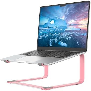 Pink metal office laptop riser 17.3