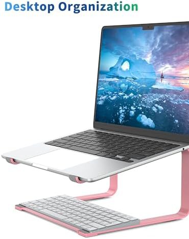 Pink metal office laptop riser 17.3 — photo 3