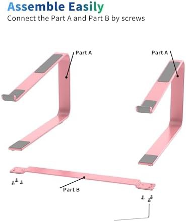 Pink metal office laptop riser 17.3 — photo 4