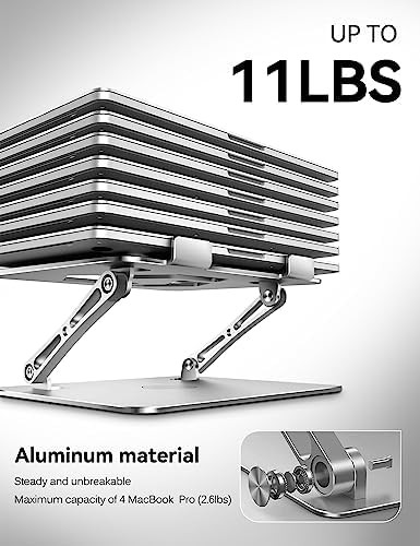 Rotating silver adjustable laptop riser — photo 4