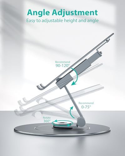 Rotating Foldable Laptop Riser with Phone Holder — photo 4