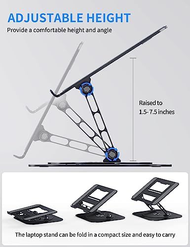 Aluminum black rotating laptop stand — photo 3
