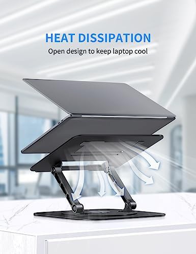 Aluminum black rotating laptop stand — photo 4