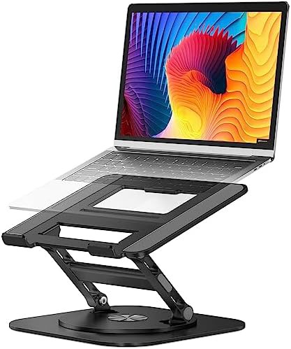 Office black rotating laptop riser