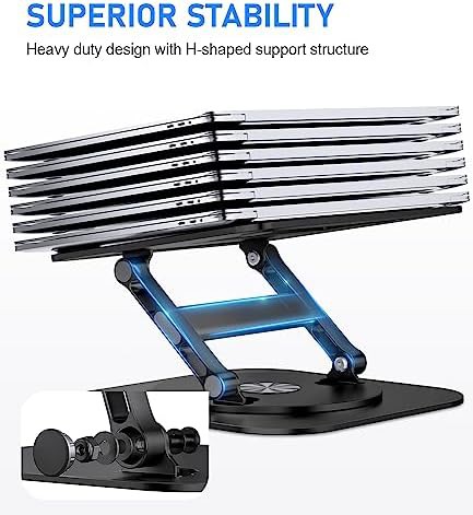 Office black rotating laptop riser — photo 3