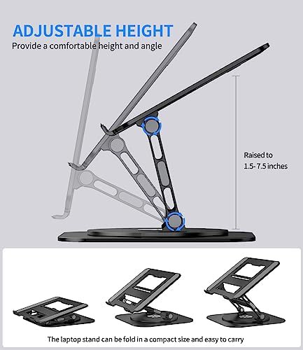 Office black rotating laptop riser — photo 4