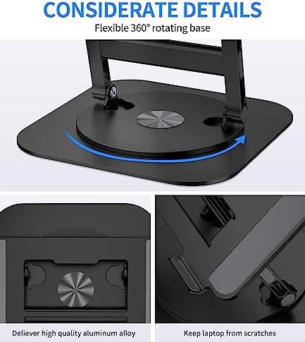 Office black rotating laptop riser — photo 5