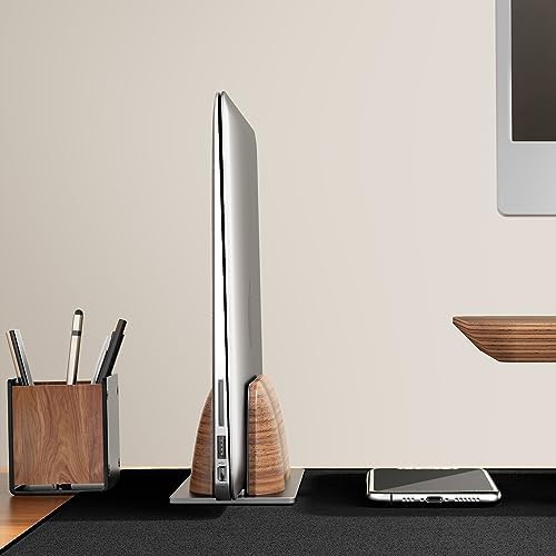 Walnut wood vertical laptop holder — photo 5