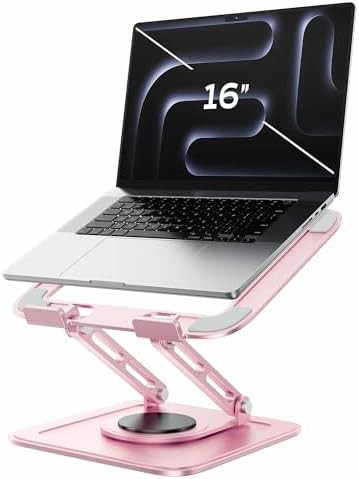 Rotating base portable computer stand for desk